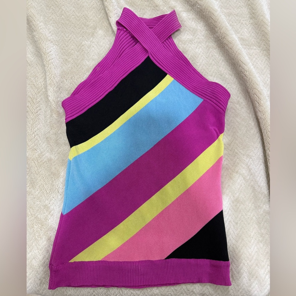 Cache Colorful Striped Women's Halter Top